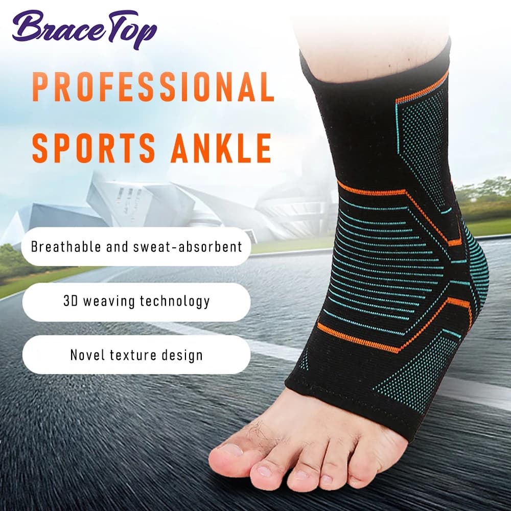 BraceTop 1 pz tutore per caviglia compressione manica di supporto elastico traspirante per il recupero da infortuni dolore articolare cestino calzini sportivi per piedi