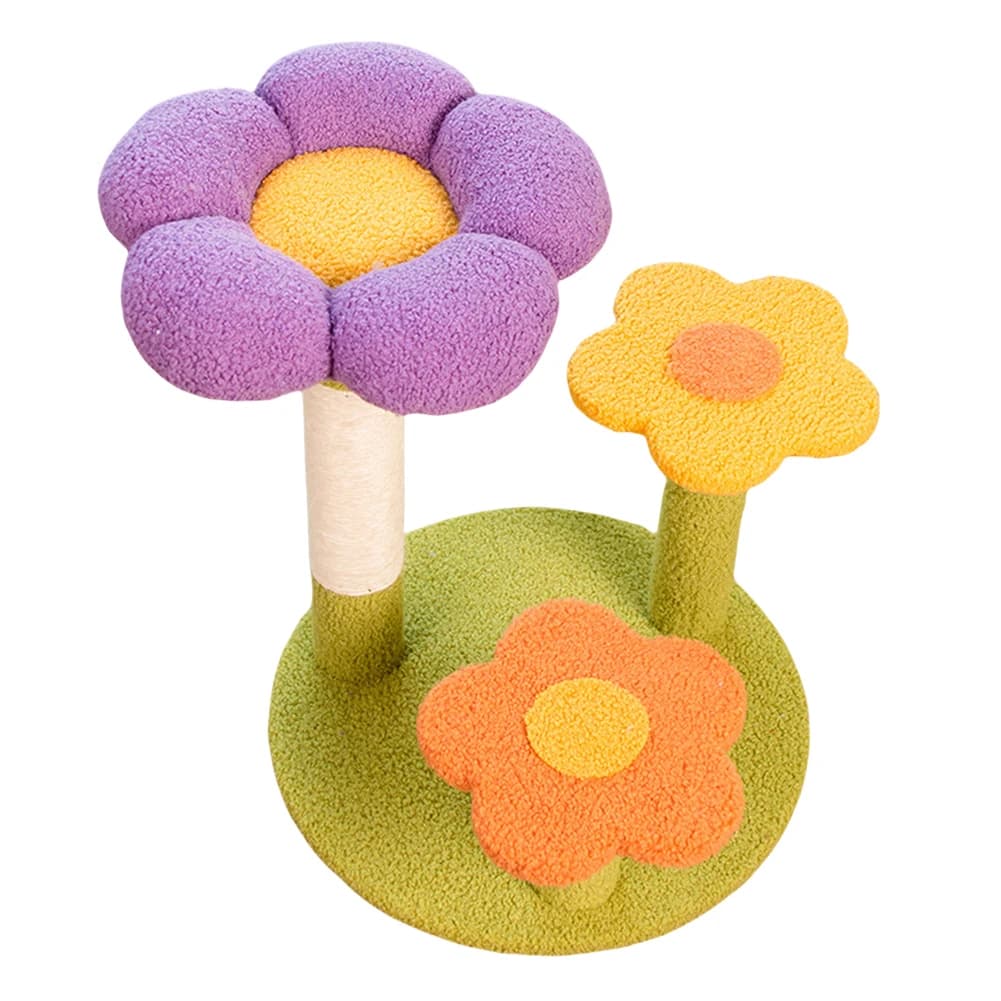 Torre per Gatti a Forma di Fiore, Carina e Interattiva, con Sisal, a 3 Livelli, per Gioco e Divertimento
