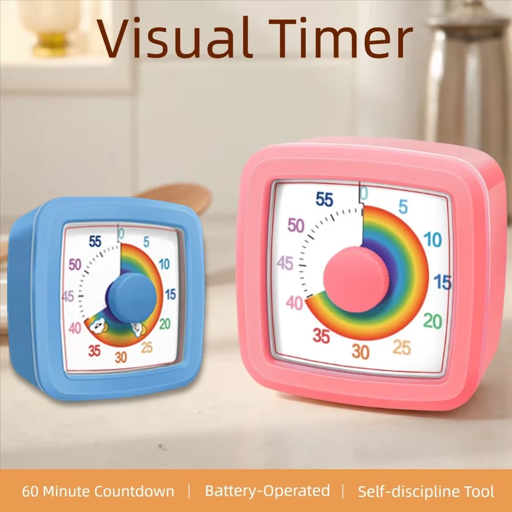 Visual Timer Children's Self-Discipline Tool Countdown 60-minute student Learning tasks Time Tomato Chronometer Management