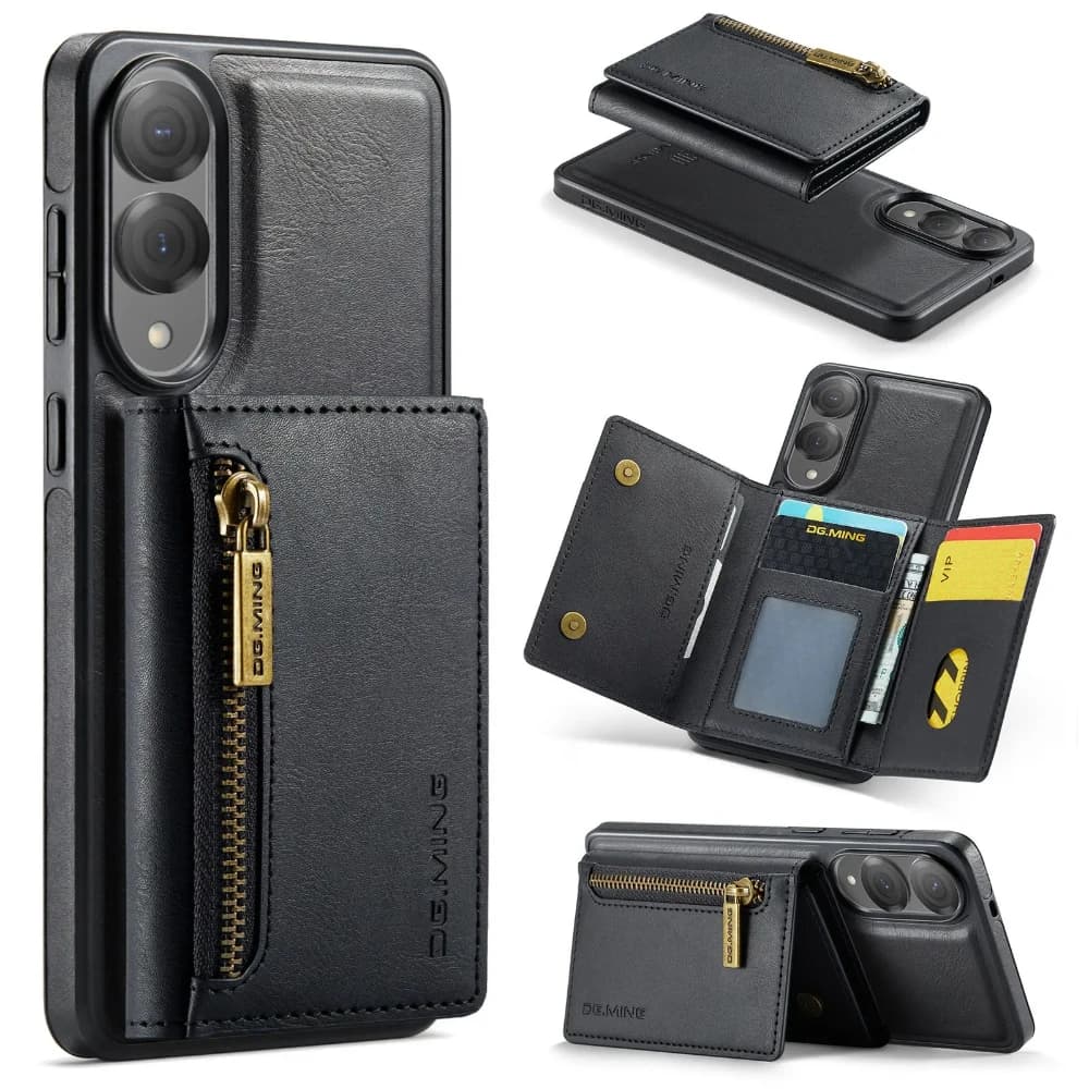 Custodia magnetica per telefono in pelle PU 2 in 1 per Samsung Galaxy S25 Ultra Edge S24 S23 FE S22 Plus S21 Portafoglio porta carte con blocco RFID