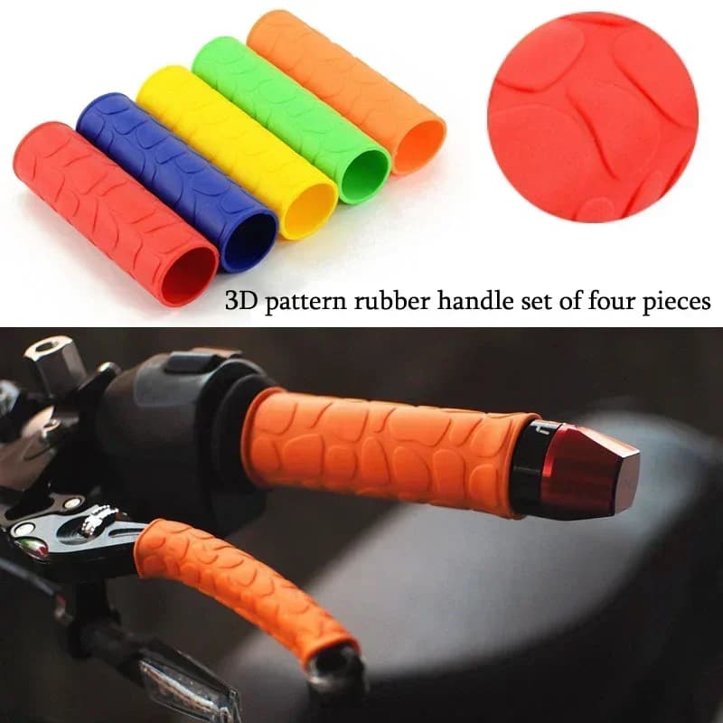 4Pcs Non-slip Rubber Grip Glove Motorcycle Handle Cover Universal Heat Shrinkable Grip Cover Sleeve Handlebar Covers