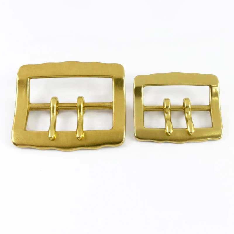 1 pz/2 pz Fibbie per Cinture in Ottone da 40/50mm, Fibbia a Doppio Perno per Regolazione Cinture, Decorazione per Jeans e Pantaloni, Accessorio Chiusura per Cinture in Pelle