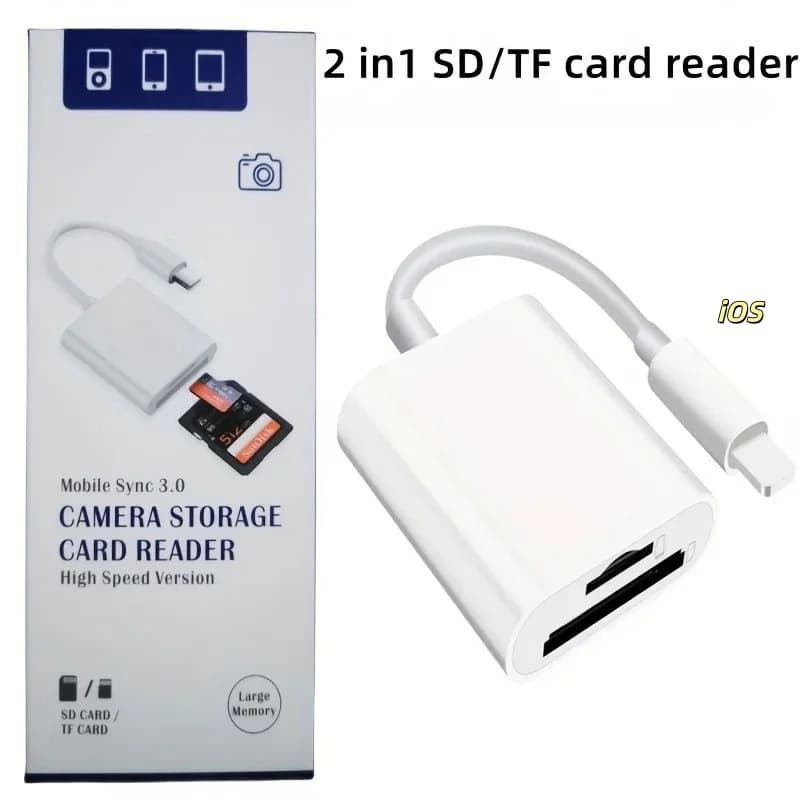 Lettore di schede USB-C 2 in 1, convertitore di memoria da USB-C a scheda SD OTG SD/TF per iOS Pro, per MacBook e altri tablet