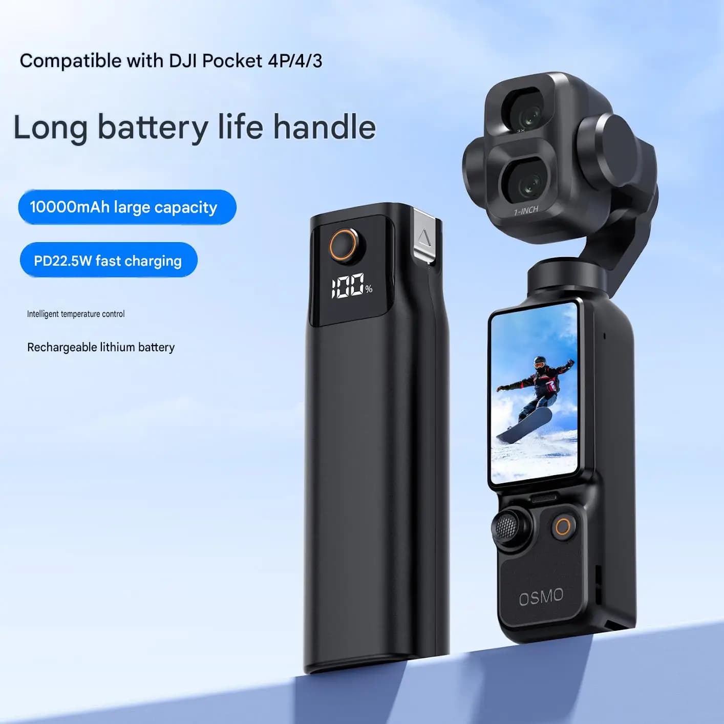 Camera Handle Grip For Osmo Pocket 4P/4/3 Large Capacity Mobile Power Bank 10000mAh for Drone Remote Controller Accessories