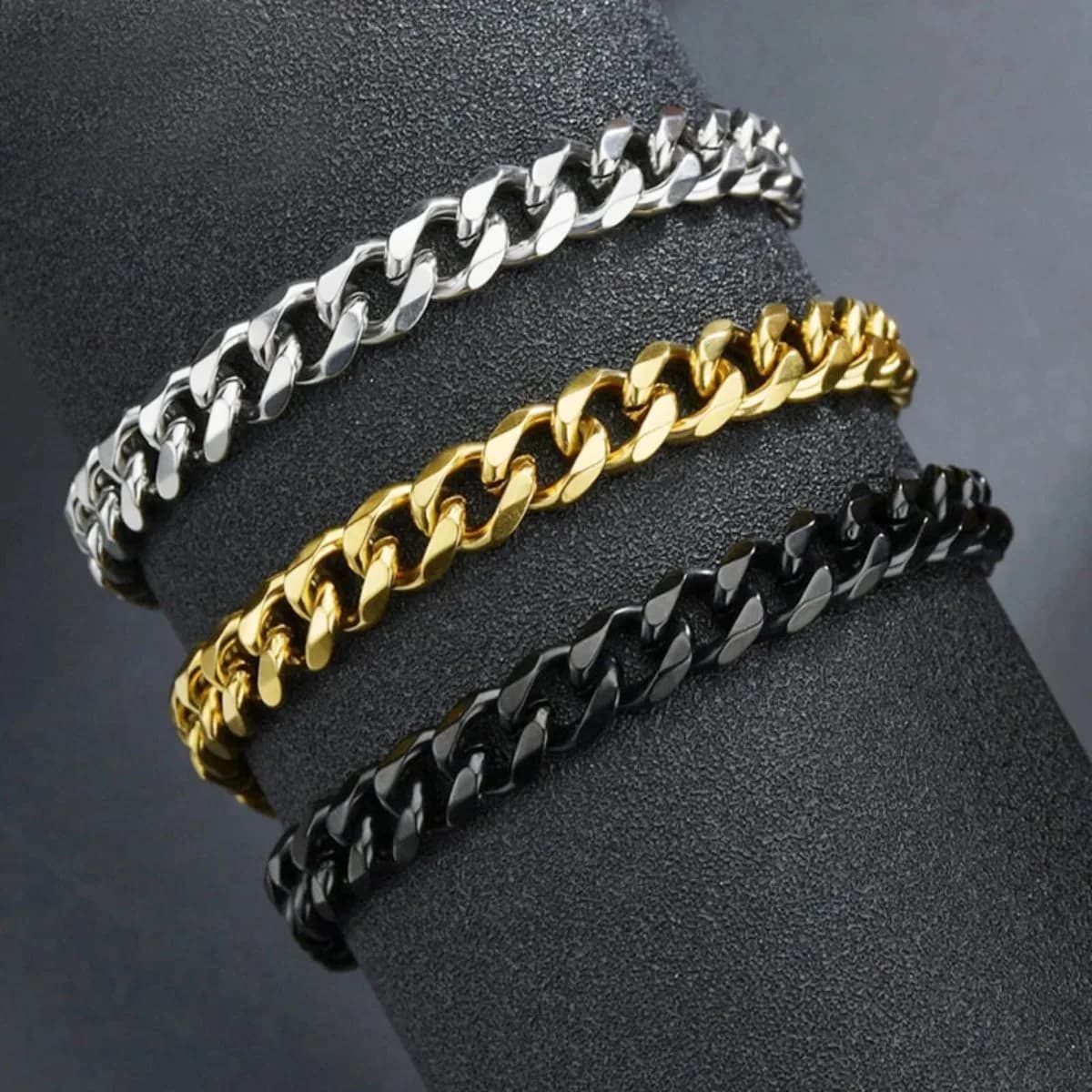 Bracciale alla Moda in Acciaio Inossidabile con Catena Cubana per Uomo e Donna, Gioiello da Polso Unisex per Coppie