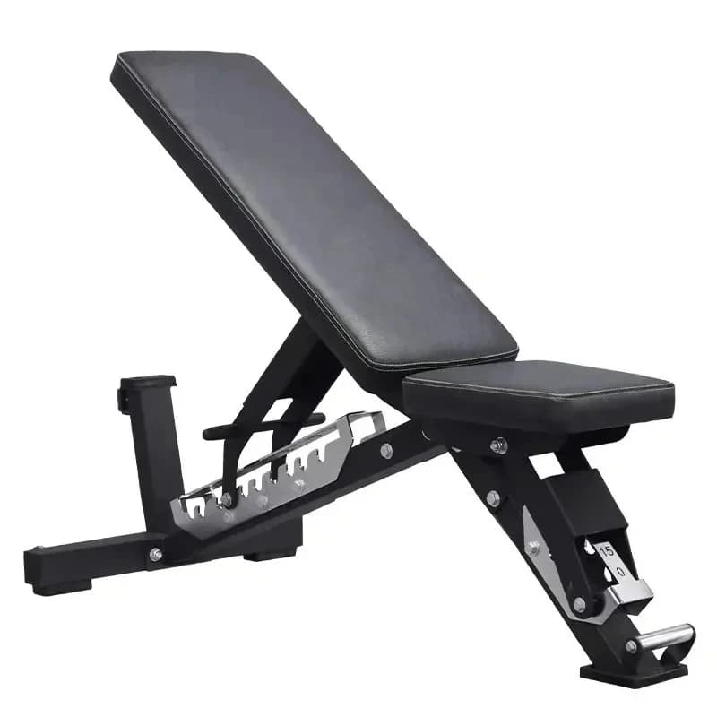 Foldable bench with adjustable handlebars: practice for weight training at home and in the gym with easy mounting