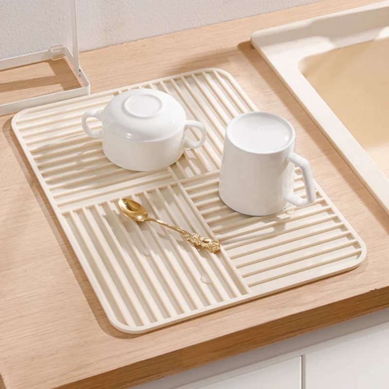 1 pezzo di tappetino drenante per stoviglie da cucina, tappetino isolante per tavolo da pranzo, tappetino in silicone per la protezione del bagno, tappetino antiscivolo per tagliere