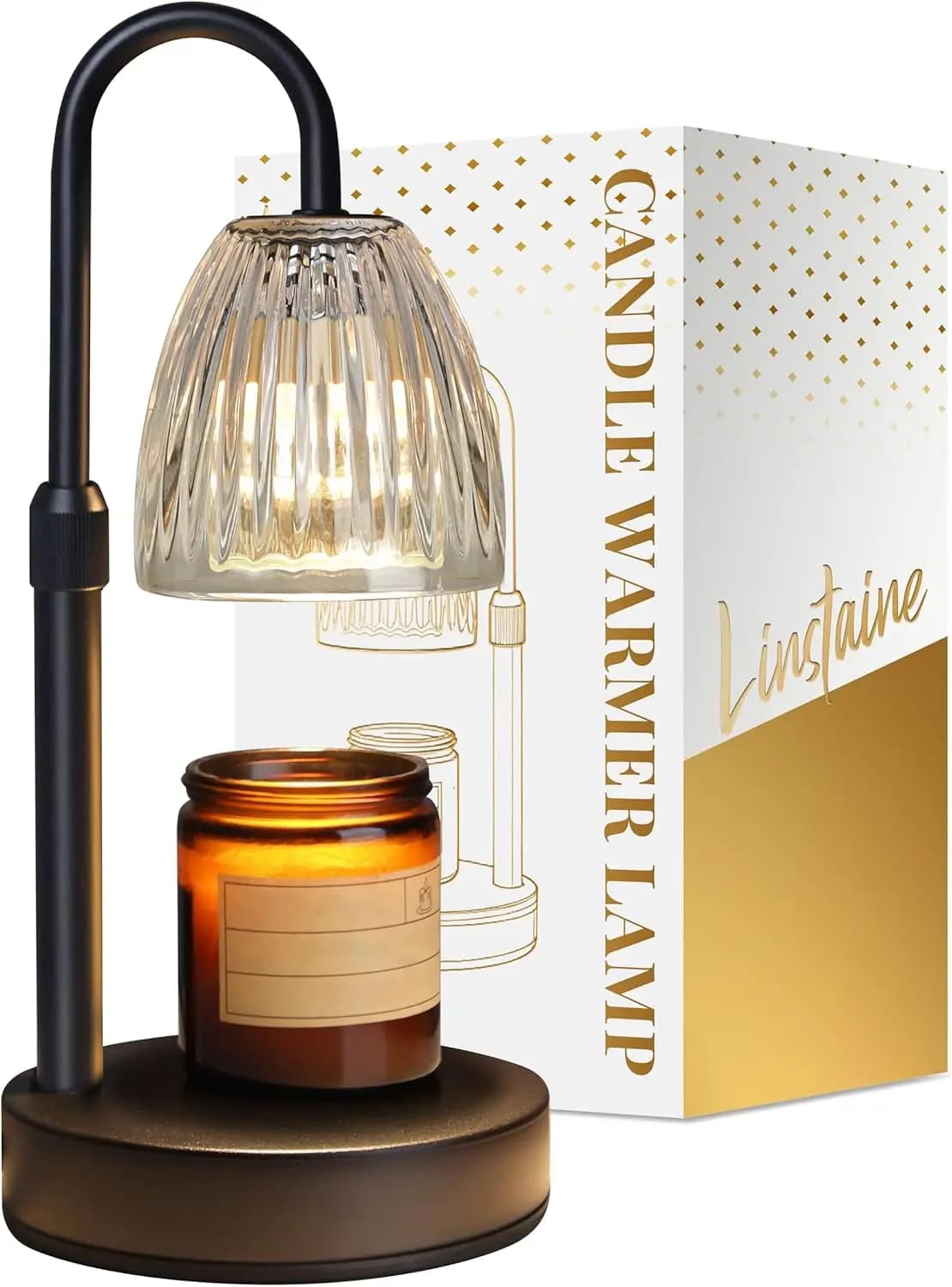 Dimmable Candle Warmer Lamp with Timer, Adjustable Height, Modern Electric Wax Melt Warmer for Scented Jar Candles, Home Decor Gift