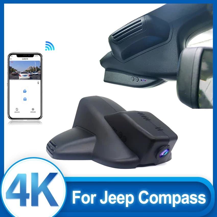 Dash Cam Plug and Play for Jeep Compass (2a Gen) 2018-2022 2023 2024 2025, DVR Camera for Cars with WIFI and APP Control, Dashcam
