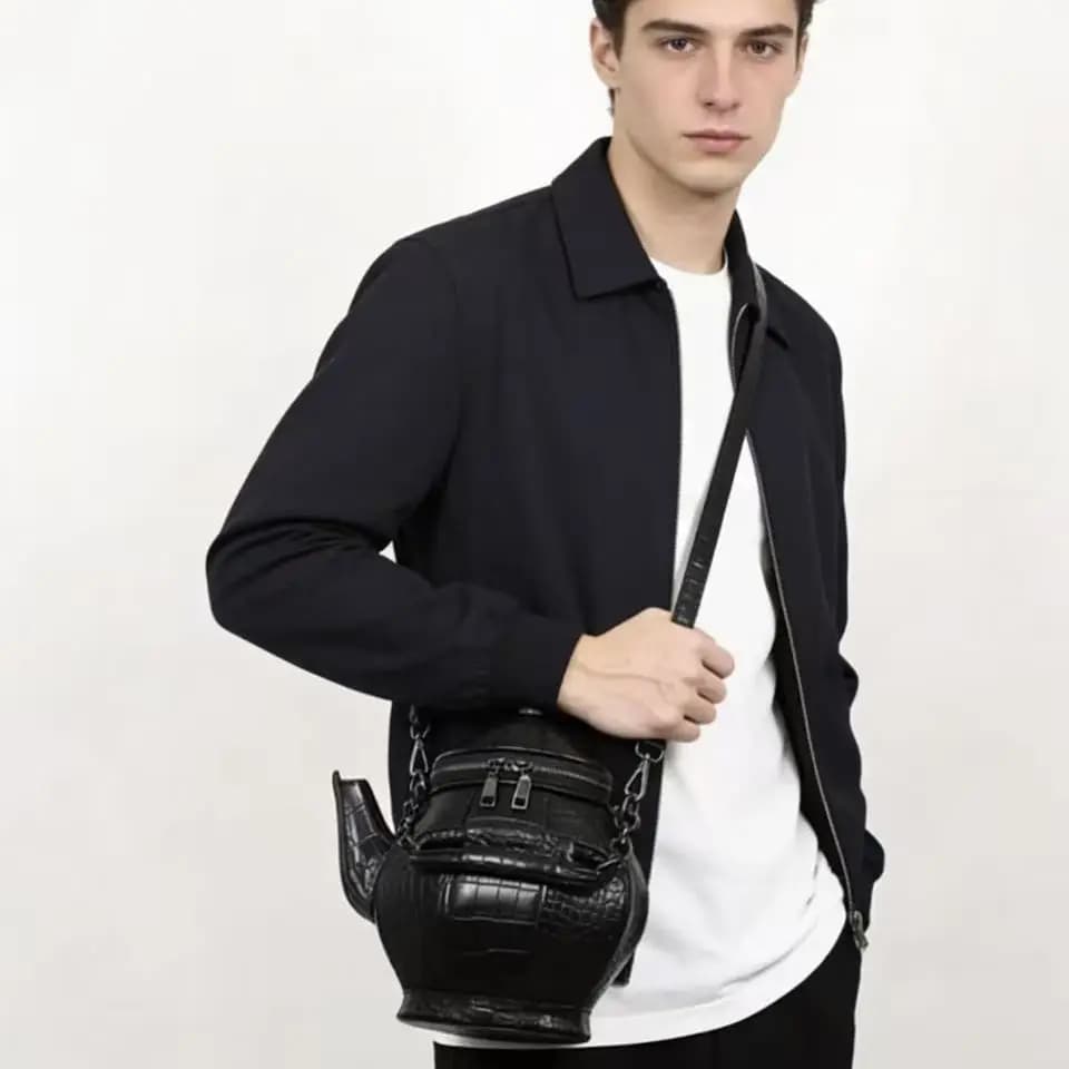Borsa a Tracolla Casual a Forma di Bottiglia di Vino 3D, Borsa Moda per Shopping, Portafoglio per Cellulare, Borsa Giovanile per il Tempo Libero