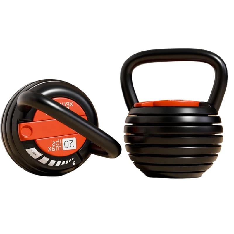 Professional Grid Kettlebell Set Covered in Neoprene with Adjustable Weight and Ergonomic Handle for Use with Power Bag