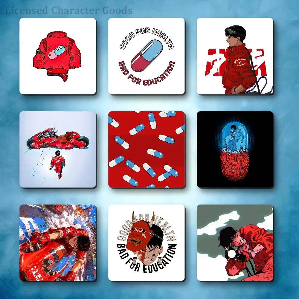 A-AkiraS Refrigerator Magnets Square Tiles with Magnetic Sheets Printed for Decoration Collect 55mm