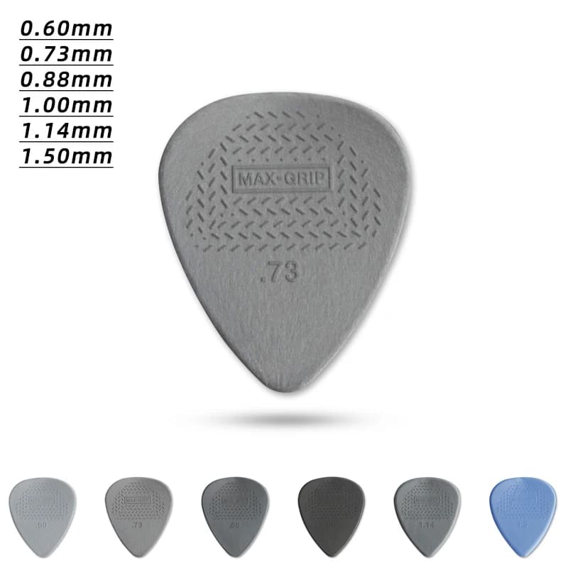 Scegli Dunlop. 449R MAX-GRIP plettro per chitarra acustica antiscivolo in nylon. Spessore 0,6/0,73/0,88/1,00/1,14/1,50 mm.
