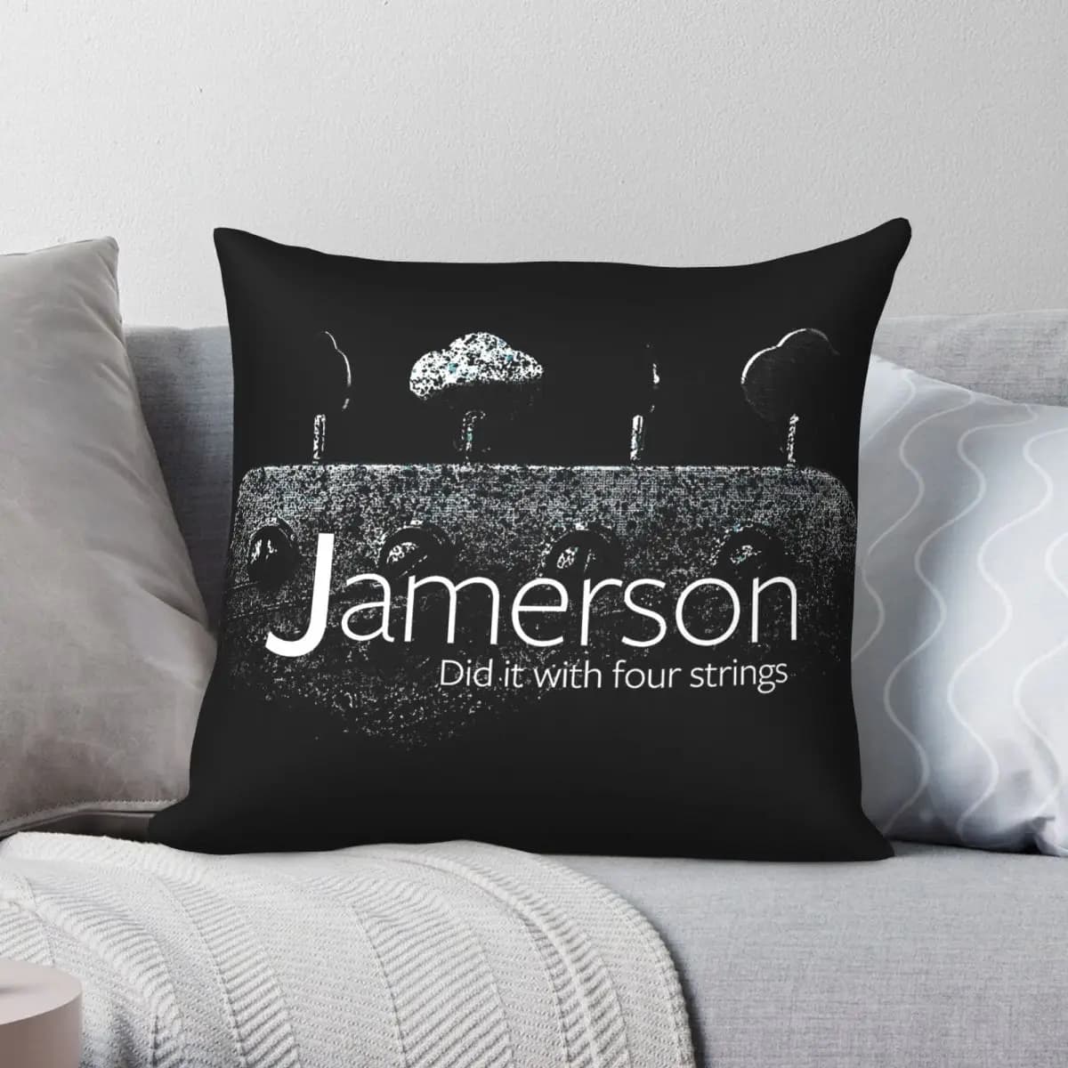 James Jamerson Did It With Four Strings Federa quadrata in poliestere, lino, velluto, federa creativa per cuscino, copricuscino per divano