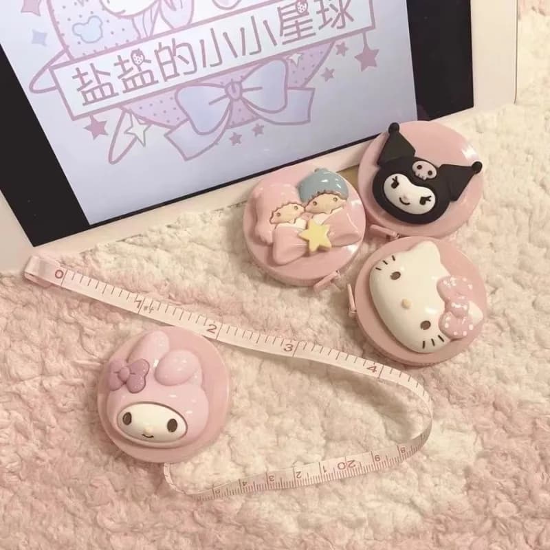 Cat Print Body Tape Measure Portable Retractable Soft Ruler for Waist and Wrist Trendy Mini Measuring Tool for Daily and Travel