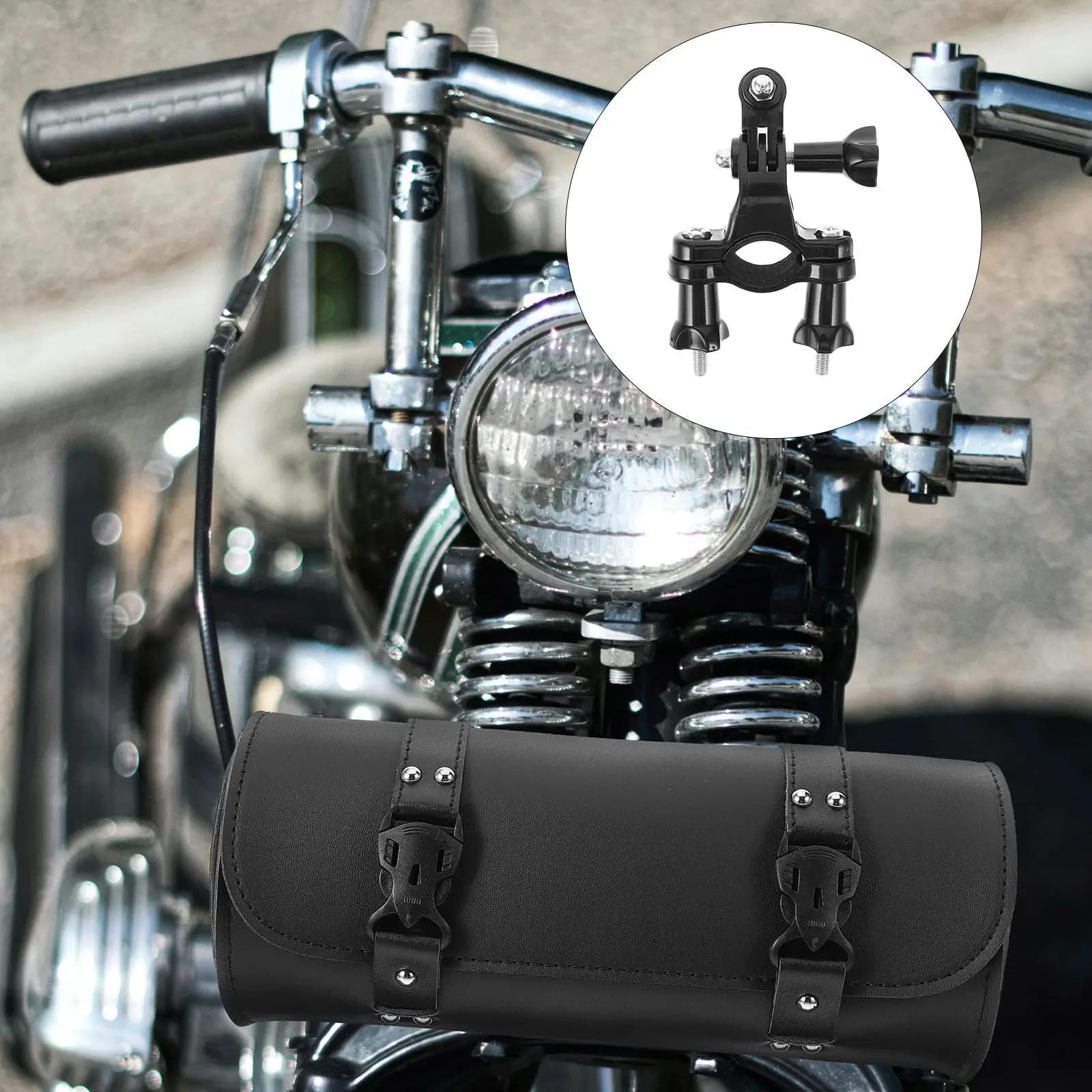 1Set Motorcycle Action Camera Mount Bike Handlebar Clamp Bracket ABS Sturdy Lightweight Easy Install Mountain Bicycle Dashcam