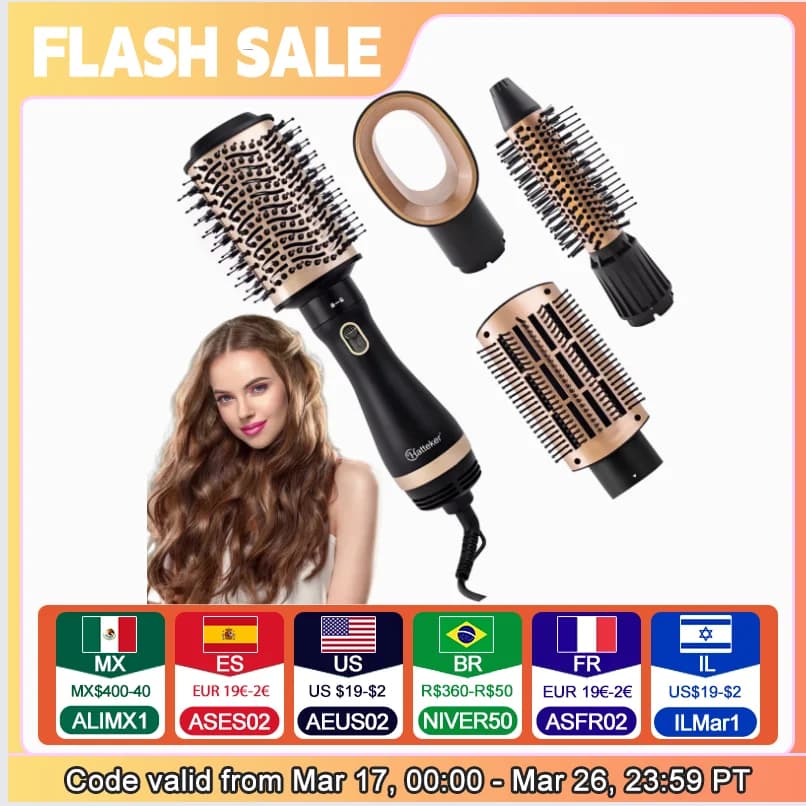 HATTEKER Ion Hair Plate Hair Sprinkler Professional Hair Sprinkler Heat Drying Brushes Anti-scotting Thermal Brush Gripper