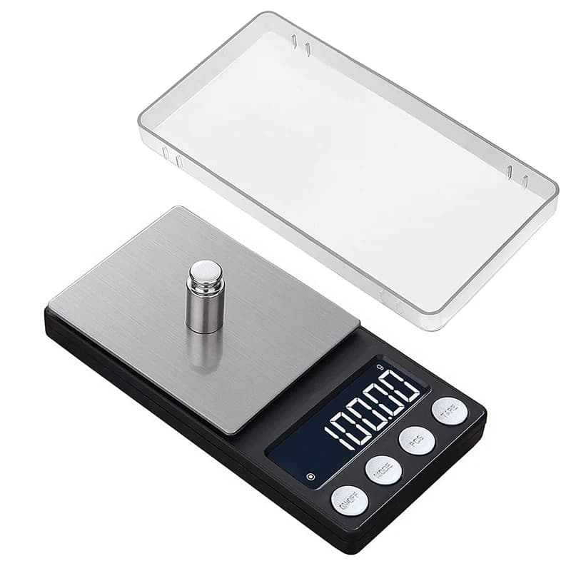 Portable Digital Milligram Scale, 0.01g Precision LCD, Gold Diamond Weighing Balance, Stainless Steel Pocket Mini Scales