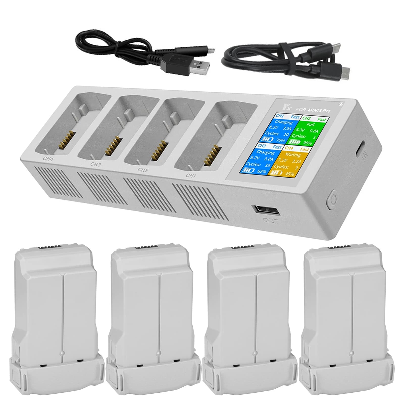 3950mAh Smart Flight Battery for DJI Mini 3/3 Pro, Mini 3 Pro drone accessories and 4-way charging hub
