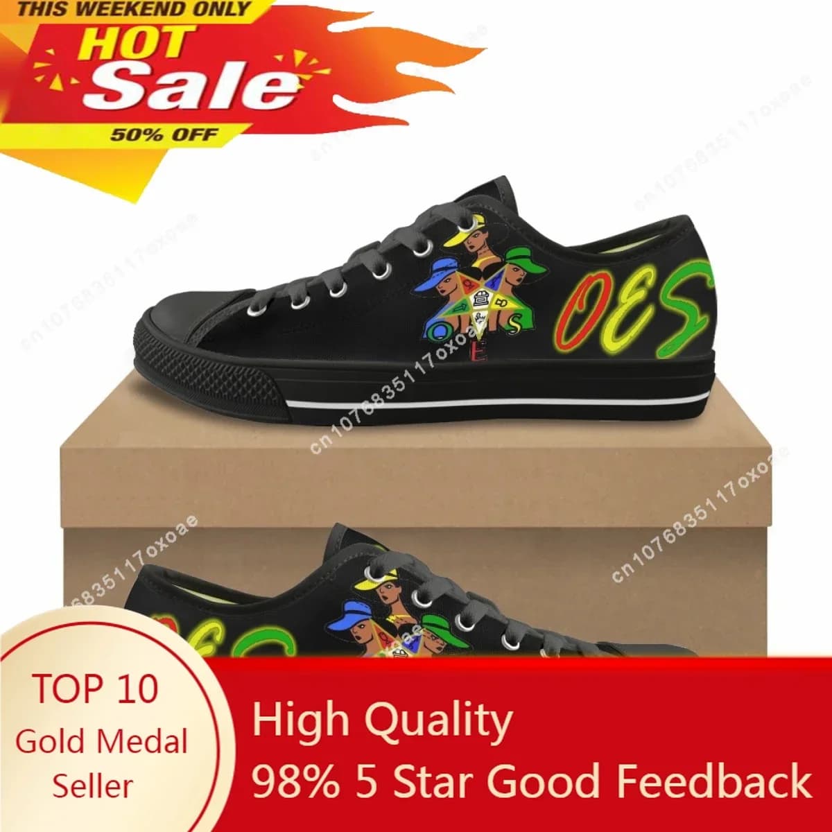 Scarpe estive comode di tela basse da donna Nuovo ordine caldo delle sneakers casual con suola vulcanizzata OES con stampa stella orientale