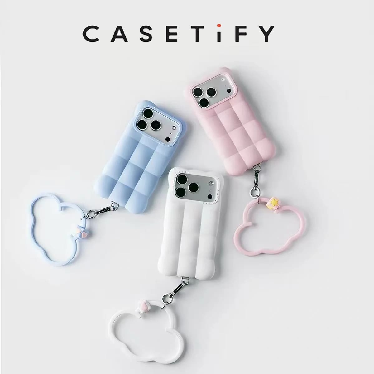 CASETiFY Cloud Series Silicone Phone Case for IPhone 17 16 Pro Max Cloud Wristband Charm Lanyard Soft Rubber Protective Cover