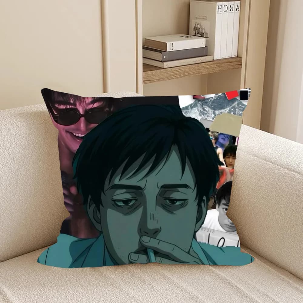 J-Joji Piss In The Wind Federa for square cushion with front-back print in short plush, sofa cover, bedroom, bedside table