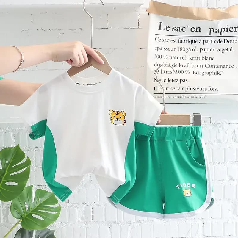 Bambini Cotton Out Clothes Summer Baby Boys Cartoon Dinosaur T Shirt Shorts 2 pz/set Infant Kids Fashion Toddler tute