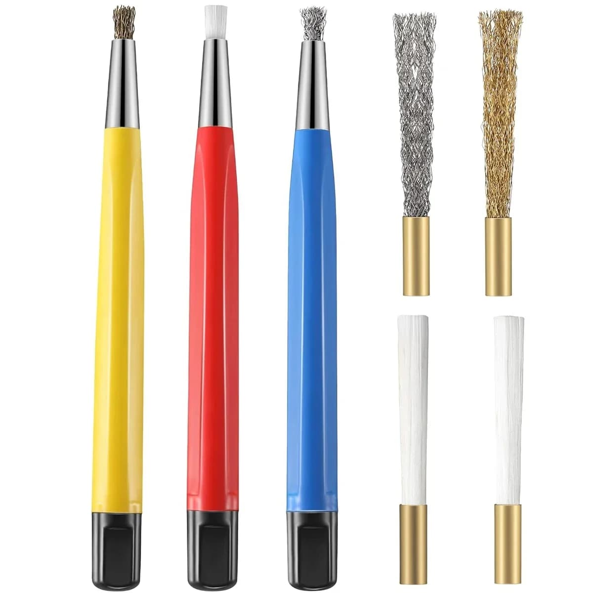 1-3 pz/set Scratch Brush Pen Set Ottone Acciaio Punta in fibra di vetro Rimozione della ruggine Penna di pulizia Orologio Strumento di pulizia elettronica Orologiai