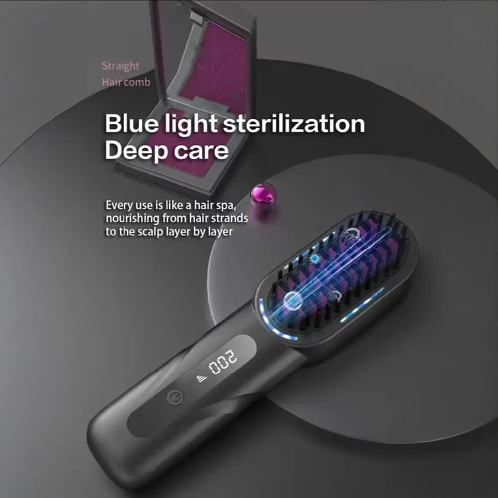 Portable Wireless Hair Plate 4 Temperature Settings Thermal Retractable Design Straight Hair comb Mini comb for rechargeable smoothing