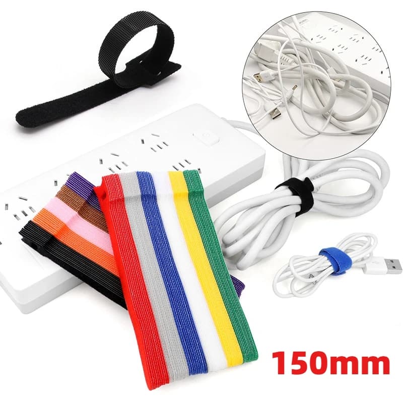 50 - 500 Pezzi Fascette Fermacavi Riutilizzabili 150mm in Plastica Nylon, Fascette Regolabili con Gancio e Anello in Nylon, Fascette Avvolgenti a Zip per Fissaggio