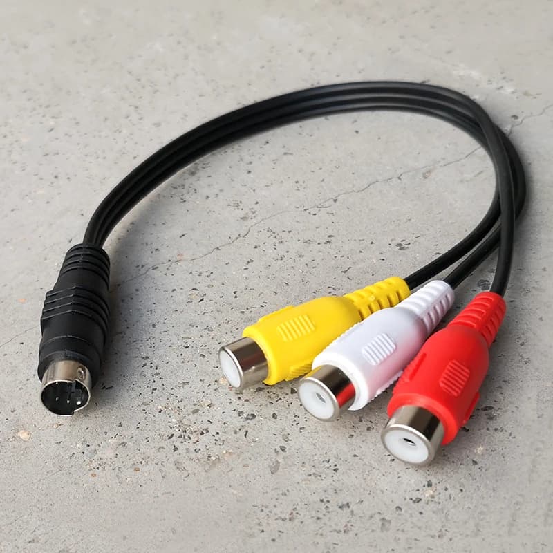 AV Audio Video Adapter Cable DVD PC TV Mini DIN 4 Pin S-Video Male To 3 RCA Male Female 0.3m 1.5m