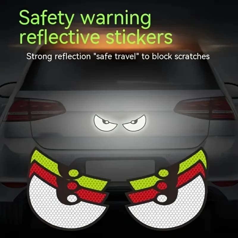 2 adesivi riflettenti per auto Demon Eye per moto, migliorano la visibilità del veicolo di notte e la sicurezza di guida