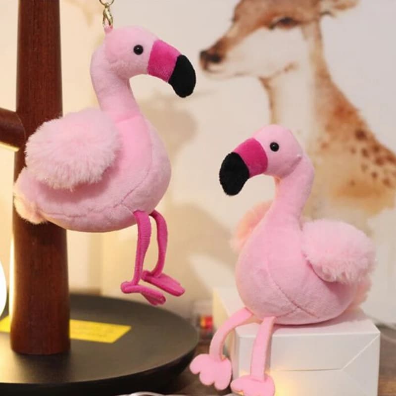 Adorabile fenicottero peluche portachiavi anello ciondolo peluche portachiavi zaino Decor