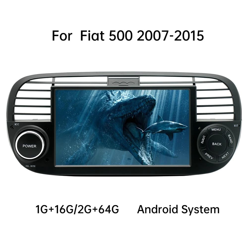 For Fiat 500 2007-2015 Model Car Multimedia Player 7" Touch Screen Car GPS Navigation CarPlay Reversing Camera Bluetooh