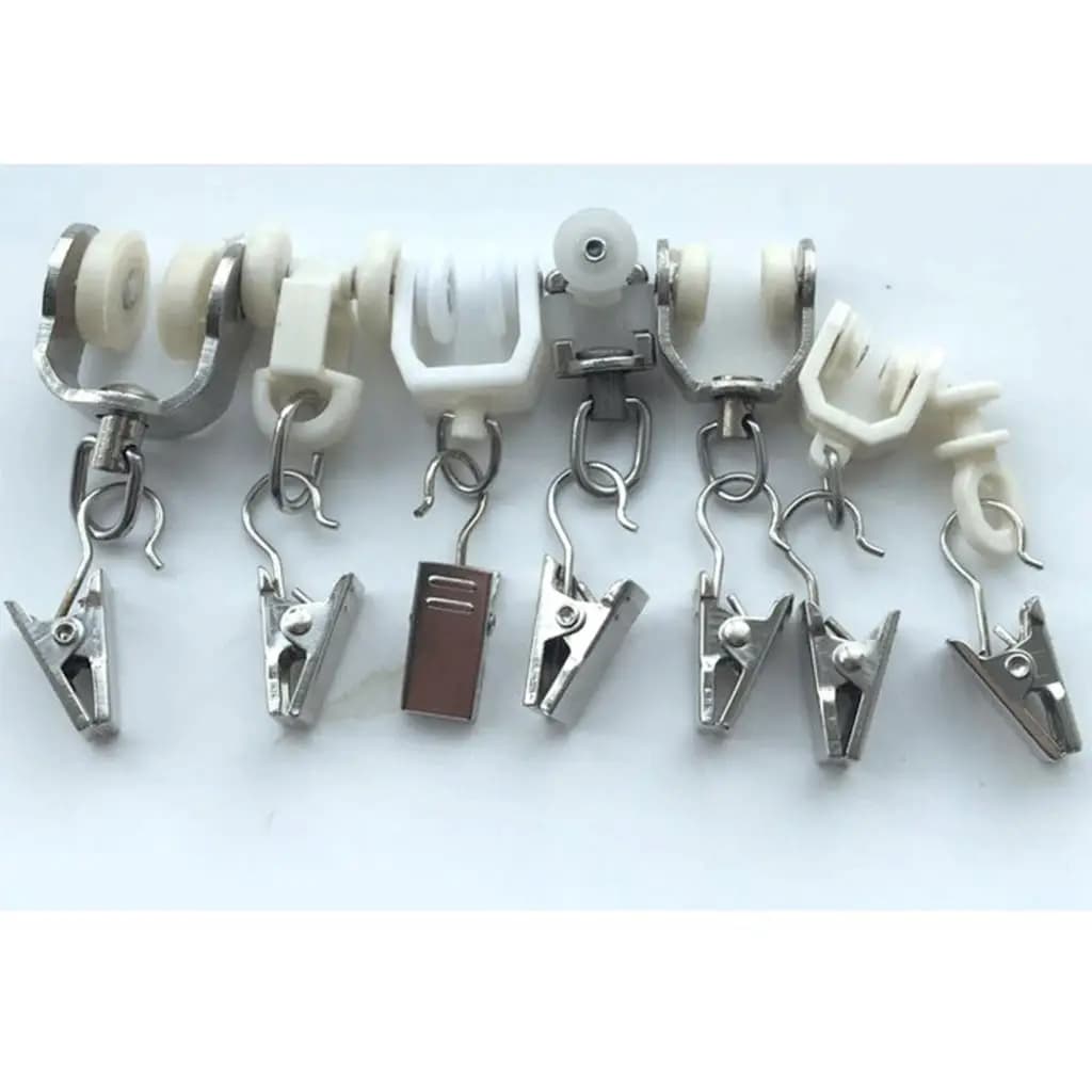 Curtain Clips with Hook Iron Plating Rustproof Hanger Clamps for Shower Curtains Bed Canopy Laundry Use