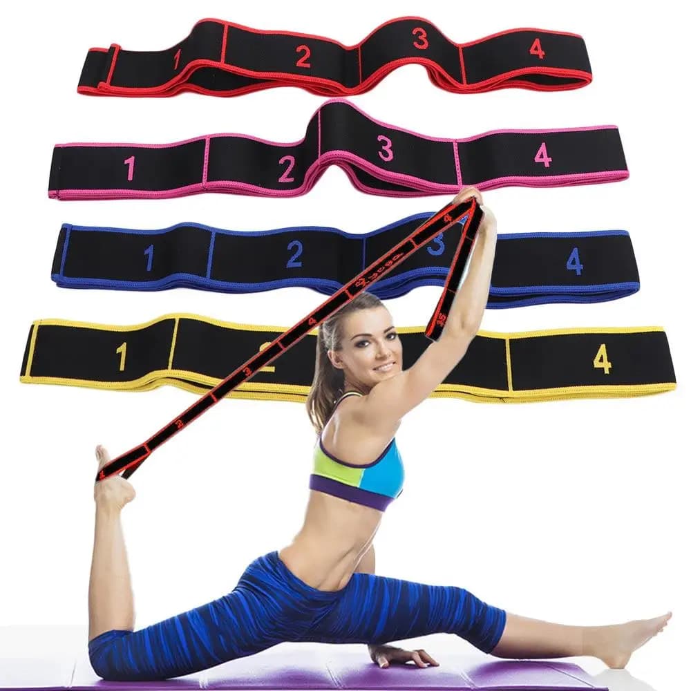 Attrezzatura Fitness: Corda Elastica, Banda di Tensione per Pilates, Cinghia per Yoga, Fascia Elastica, Bande di Resistenza, Cintura Stretching
