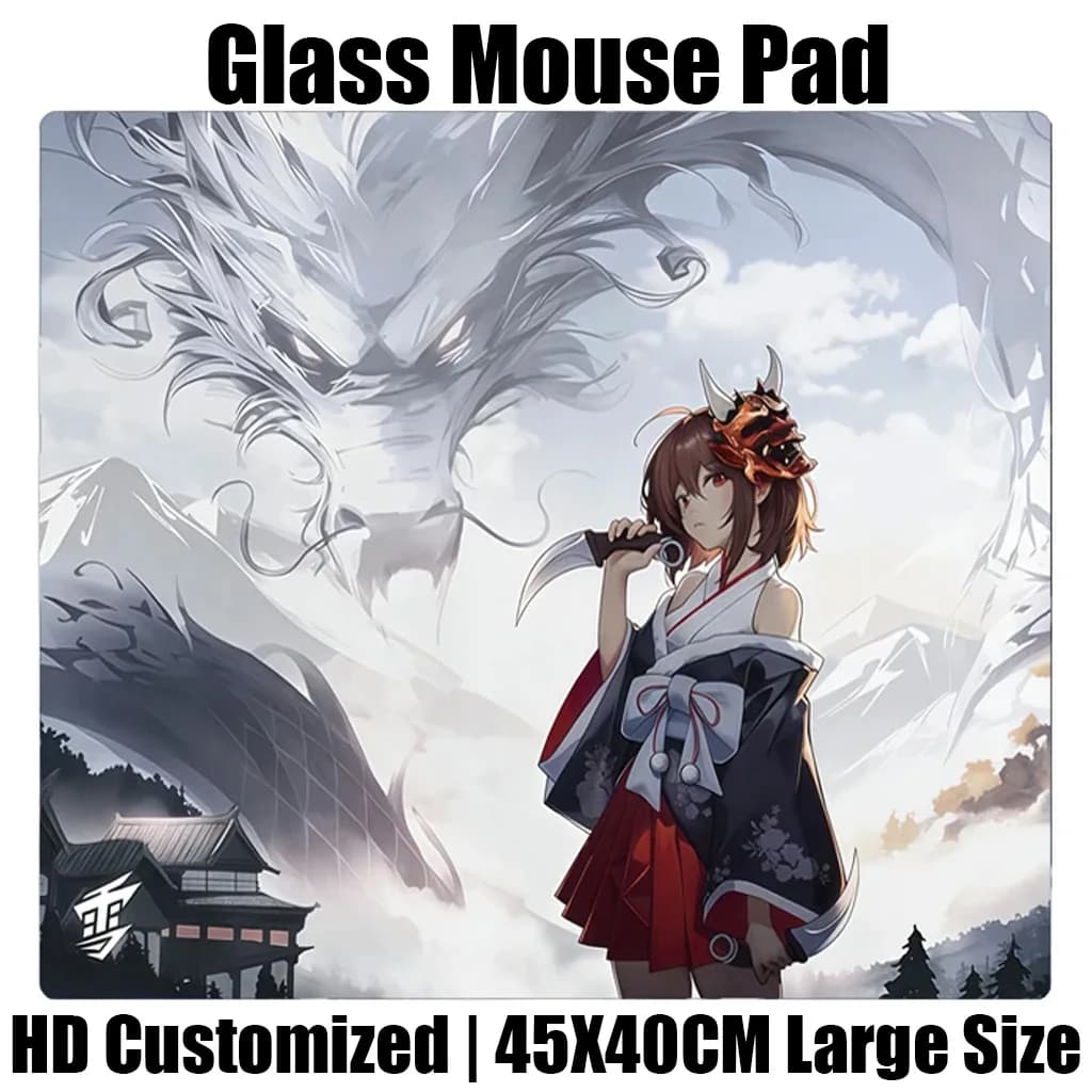 Japanese O-Oni 2.0 YUME Glass Mouse Pad Gaming Reproduced Upgrade Coated Smooth Surface Custom Gamer FPS Gaming Desk Mat
