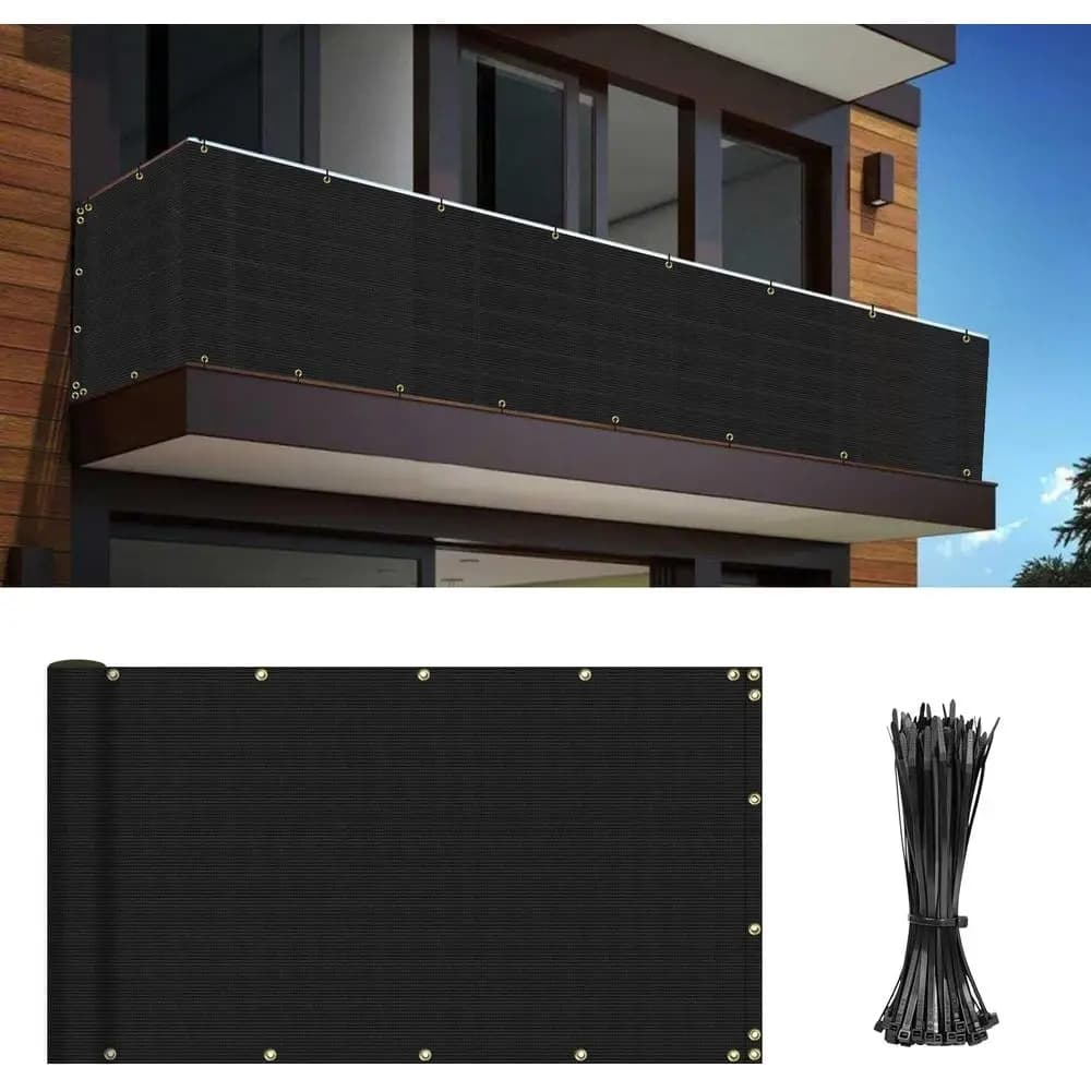 Schermo frangivento per balcone in rete da 3' x 108' con copertura protettiva, inclusi fascette per cavi, ideale per terrazze, portici, cortili e spazi esterni