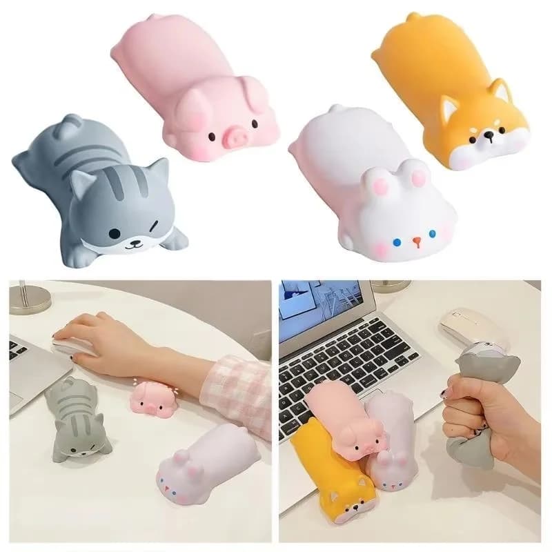 Cute Animal Wrist Rest Support Toys Nonslip Mouse Pad Laptop Arm Rest Ergonomics Mouse Pad Wrist Rest For Office Home Computer