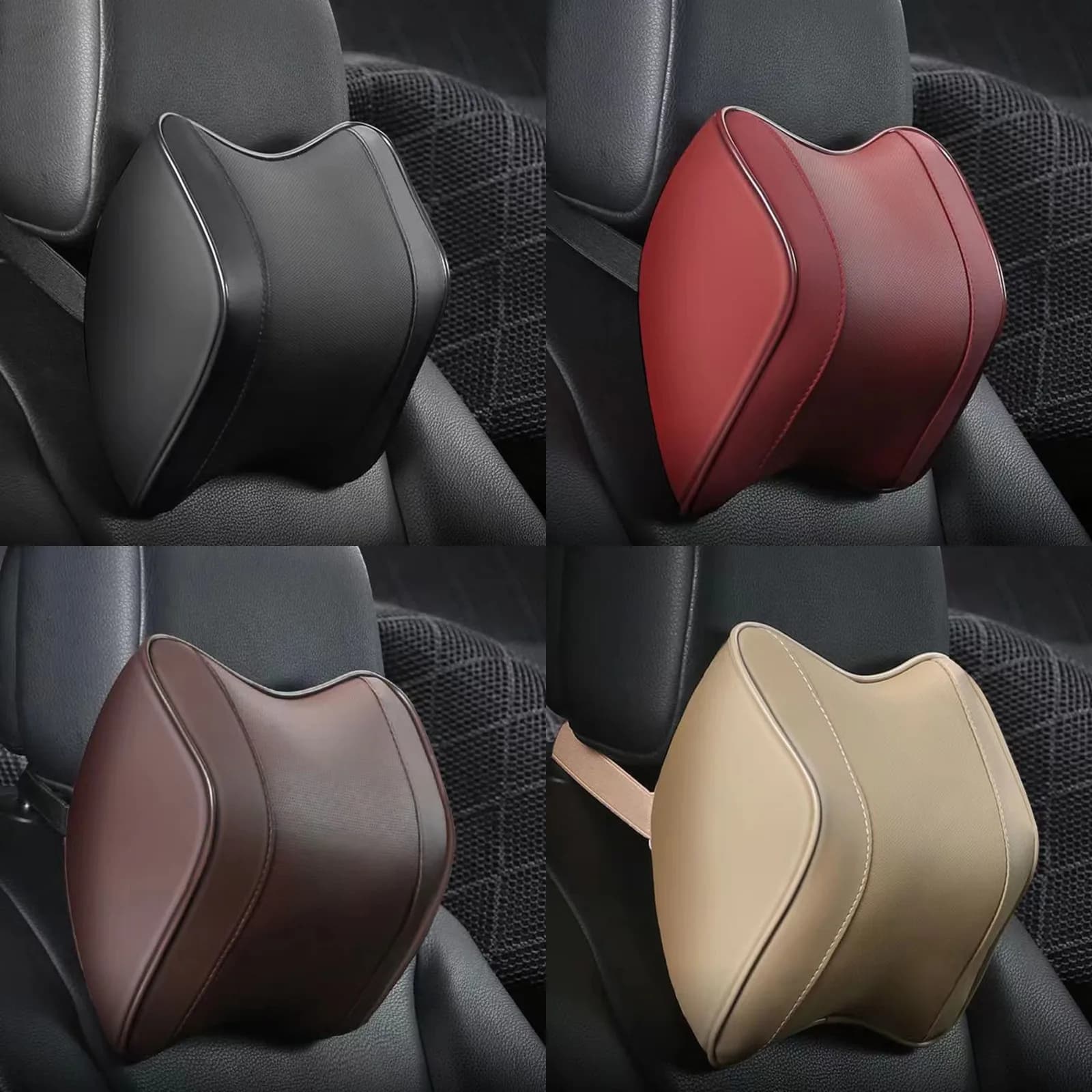 Cuscino poggiatesta per collo auto Cuscino poggiatesta Cuscino di supporto per auto Memory Foam traspirante Protezione a rimbalzo lento Cuscino lombare per auto universale