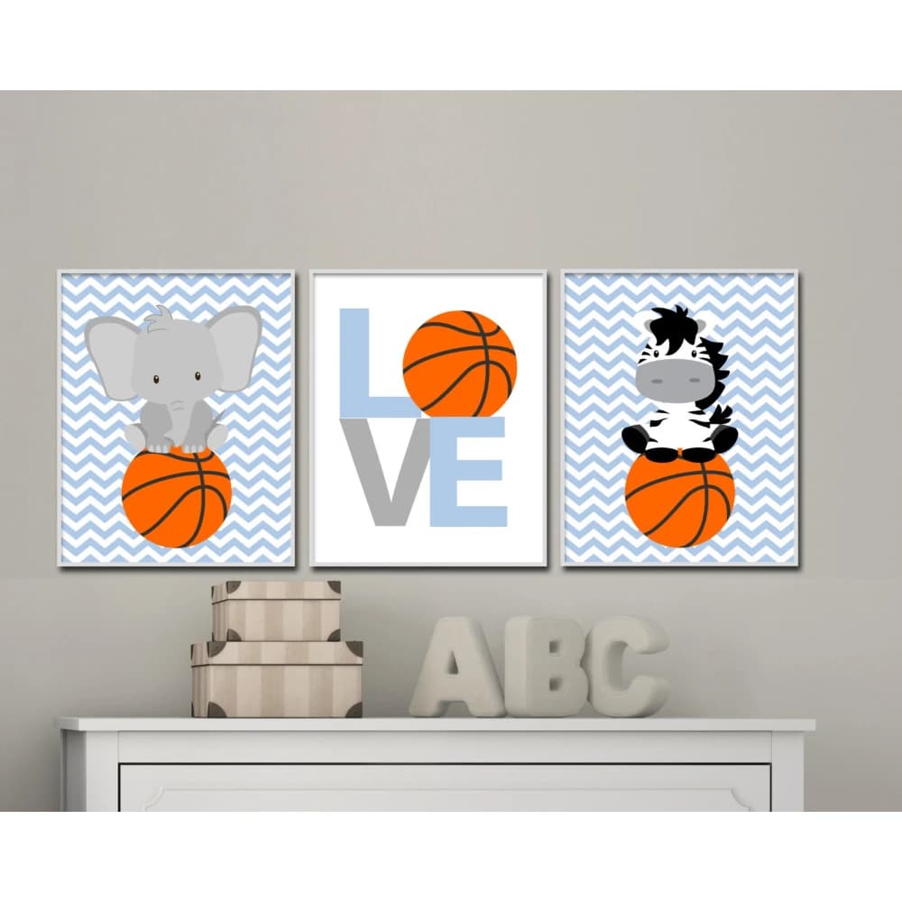 Set di 3 Poster Moderni Minimalisti con Zebra a Strisce Blu, Stile Nordico, per Decorazione Camera da Letto dei Ragazzi e Stanza dei Bambini