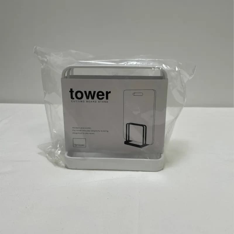 Yamazaki Kitchen Cutting Board Holder White Storage Ra Floor Standing Tower Series 0735 Iron Material Japanese Brand