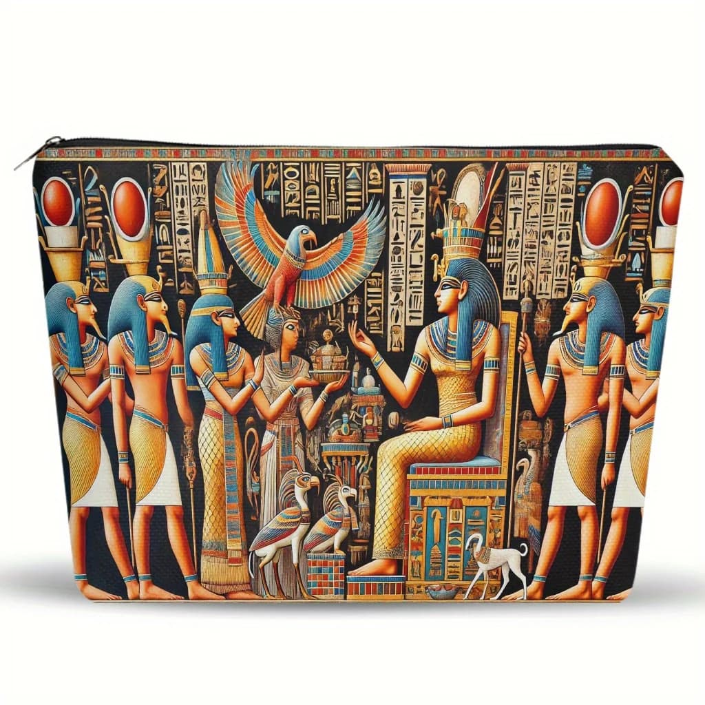An Egyptian Pharaoh's makeup bag: cute multifunctional case with woman's zipper, bag to store jewelry