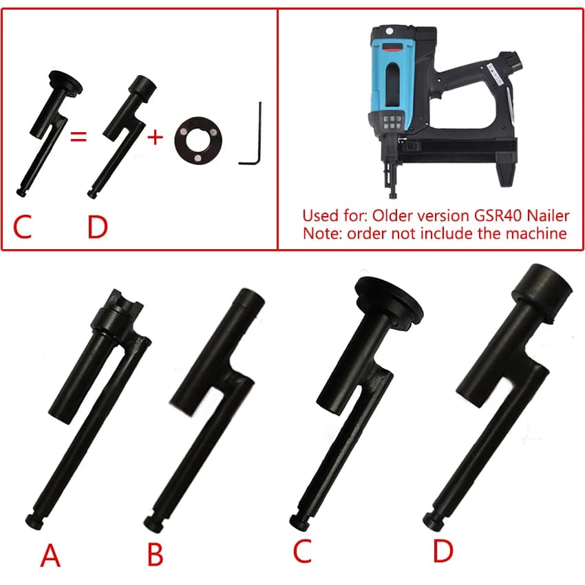 GSR40 cucitrice elettrica a Gas museruola parti di utensili pneumatici ugello per pistola per unghie multifunzionale Set di canne per museruola accessori originali