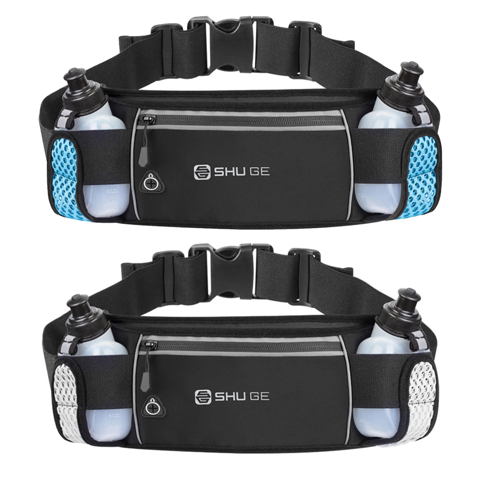 Running Waist Bag with Bottles, Cycling Bag with Adjustable Strap for Running, Walking and Cycling