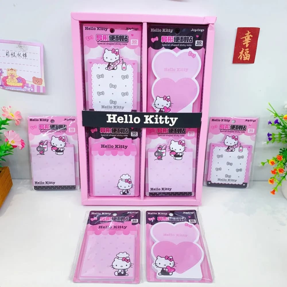 50 Pezzi Originali Sanrio Blocco Note Adesivi Kawaii Cartoon Hello Kitty, Segnapagina, Quaderni per Scuola e Ufficio, Blocco Memo