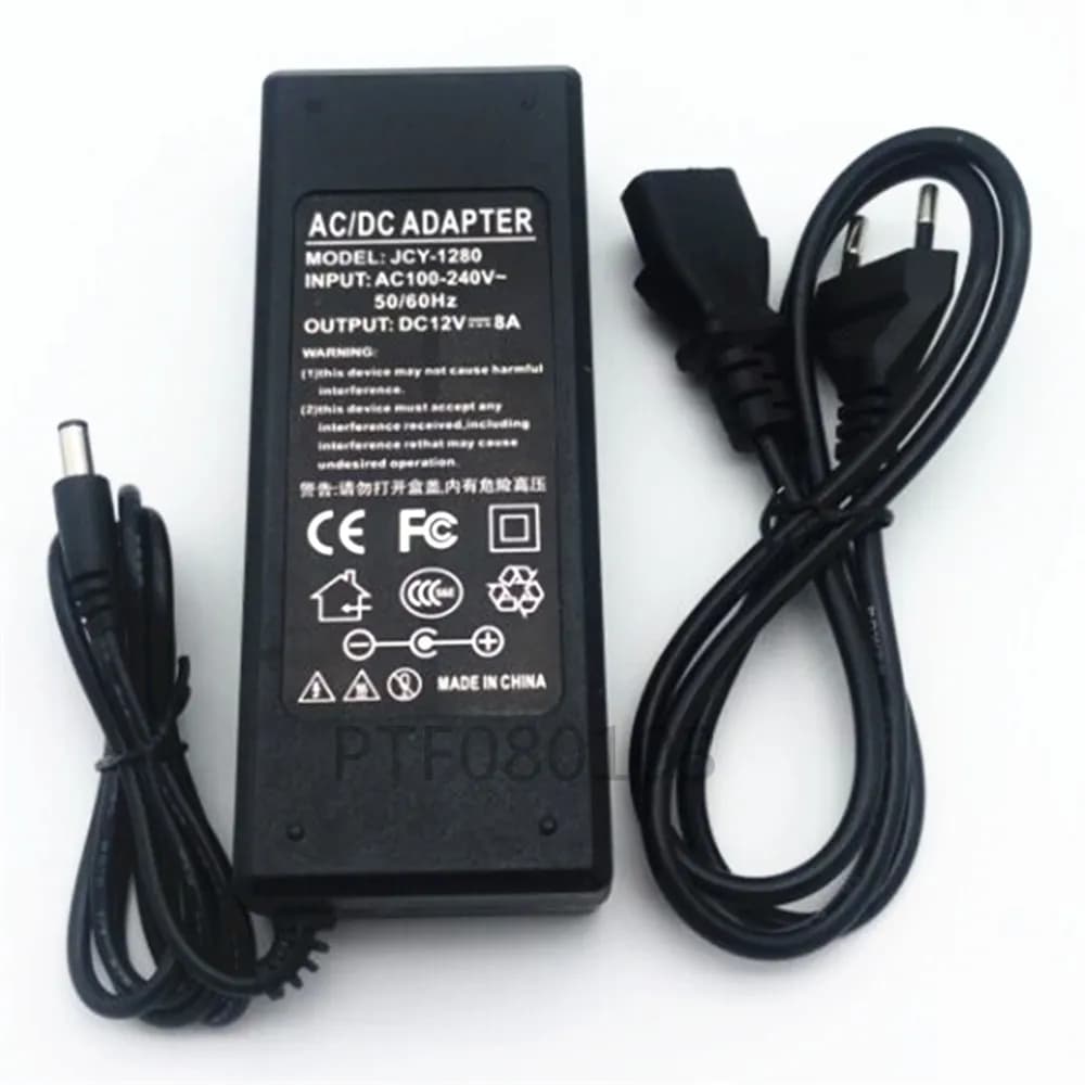 Adattatore di alimentazione 12V 5A 6A 8A, convertitore caricabatterie EU AU UK US, ingresso 110V 220V, uscita 12V, trasformatore per strisce LED.