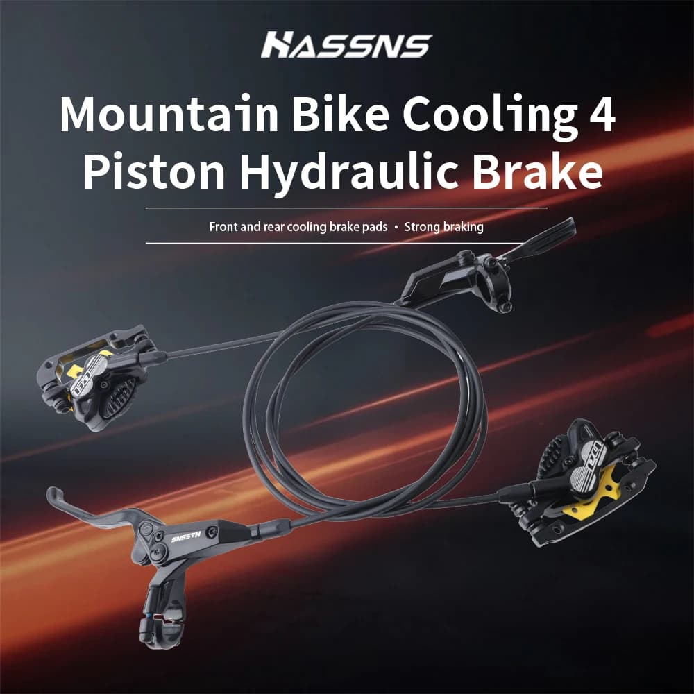 Freni Idraulici HASSNS E4 a 4 Pistoni per Mountain Bike, 800/1450MM con Dischi da 160mm, Accessori per Biciclette