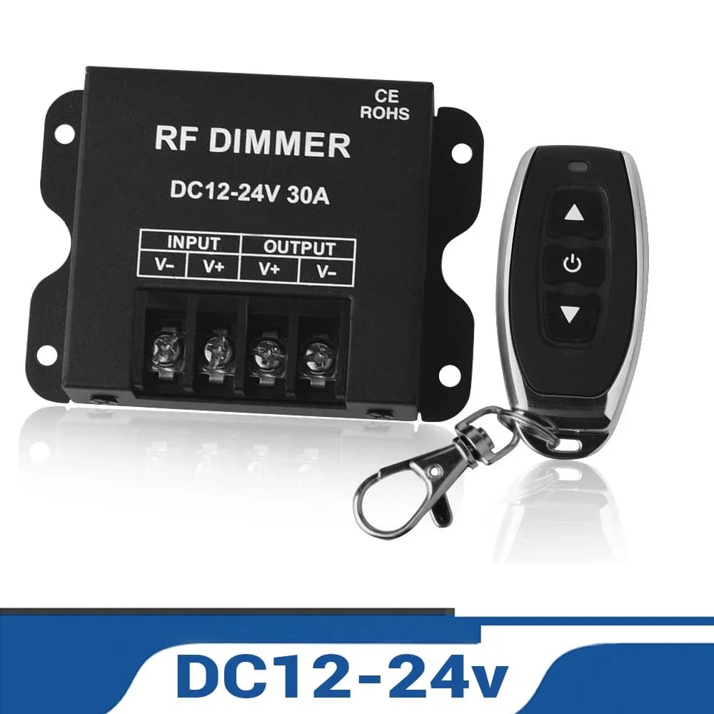DC12-24v LED 30A Dimmer monocolore Telecomando wireless Interruttore dimmer o pulsante di controllo manuale Controller per strisce LED