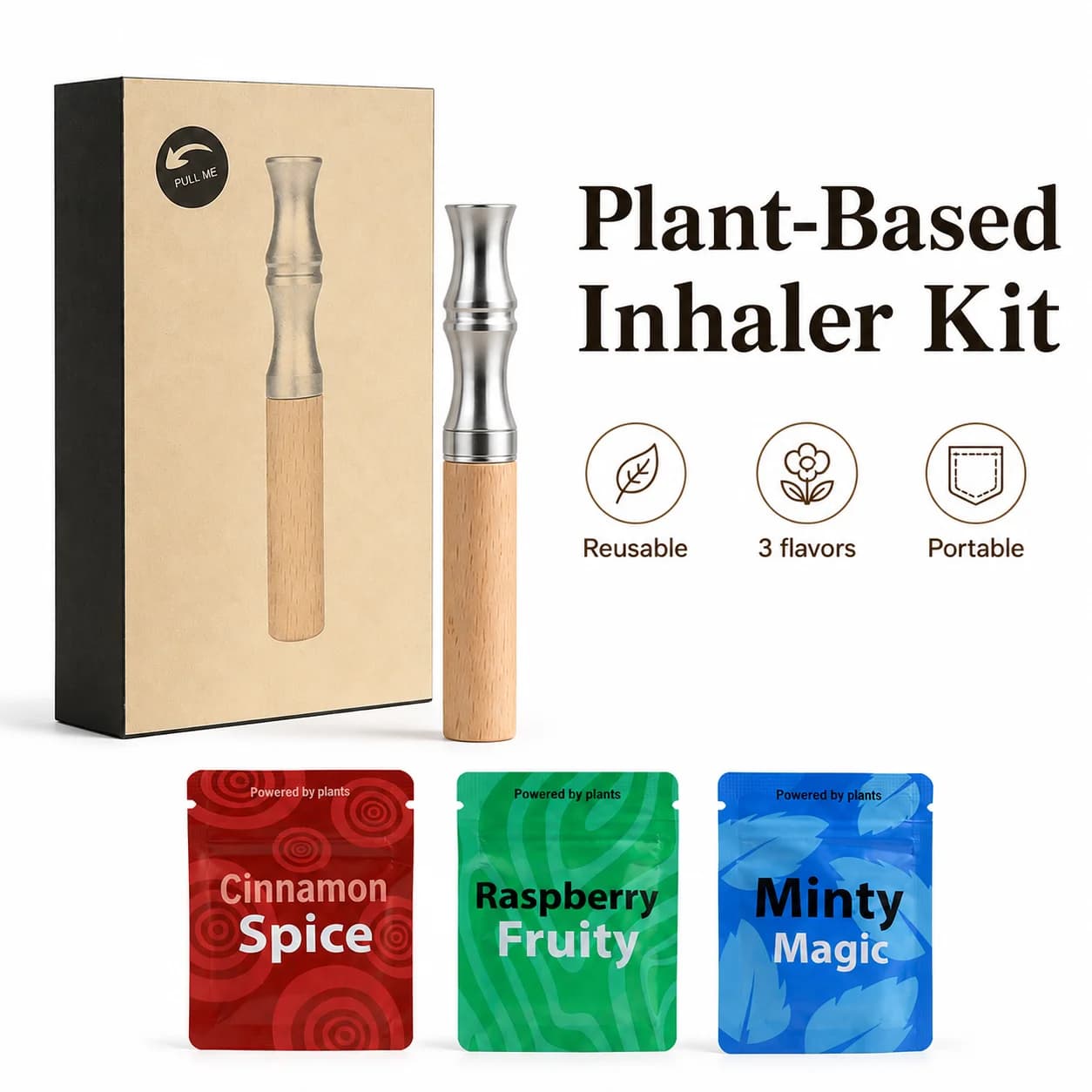 Upgraded Magnetic Natural Oral Stick Plant Aroma Replacement Core Breathing Soothing Tool For Daily Office Driving Travel Use